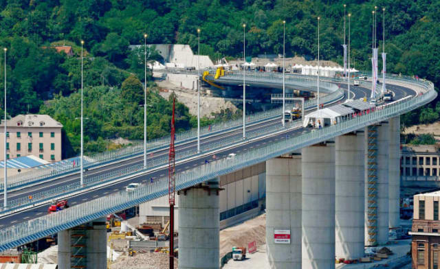 The Genova San Giorgio Bridge in Genoa, Italy, was constructed in under two years to replace the Morandi Bridge, which collapsed on Aug. 14, 2018, and killed 43 people. (Image courtesy of Riccardo Arata/Shutterstock.)