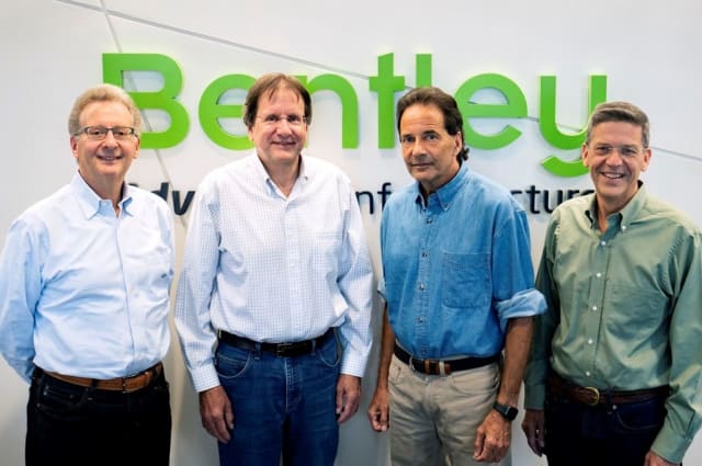 It's a family affair. Bentley brothers from left to right, CEO Greg Bentley, EVP Barry J. Bentley, EVP Raymond B. Bentley, EVP &CTO Keith A. Bentley. (Picture courtesy of Bentley Systems.)