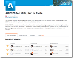 AU 2020 5k Walk Run or Cycle