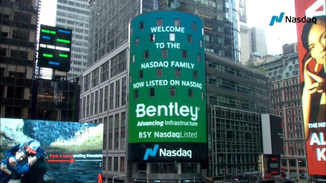 Bentley Systems announced its IPO and was welcomed Sep 23, 2020 by the NASDAQ stock exchange in New York. (Picture from Bentley Systems.)