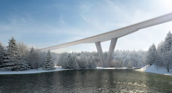 The Randselva Bridge project in Norway was awarded Best BIM Project & Best Infrastructure Project in the biennial 2020 Tekla Global BIM awards. (Image courtesy of Degree of Freedom.)