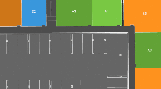 Moving the parking spaces with TestFit moves the columns as well. (Picture courtesy of TestFit)