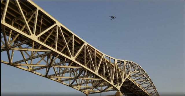 Eyes in the sky. The modern method of inspecting bridges uses drones and photogrammetry. (Picture courtesy of Bentley.)