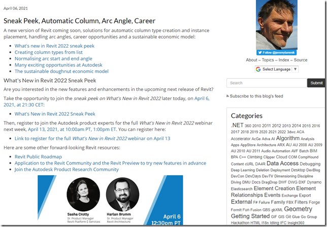 Sneak Peek, Automatic Column, Arc Angle, Career