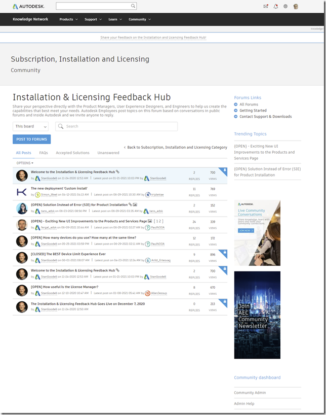 Installation & Licensing Feedback Hub