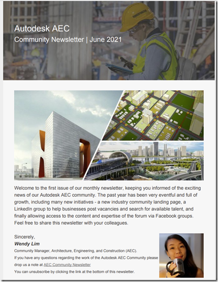 Autodesk AEC Community Newsletter - June 2021 Edition