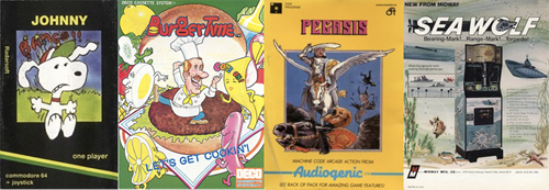 Snoopy, Burger Time, Sea Wolf and Pegasis cover art