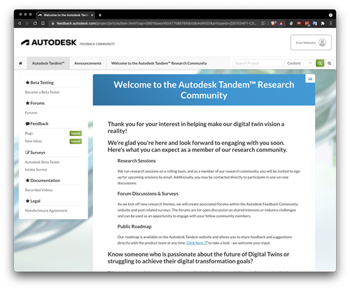 Autodesk Tandem Customer Research