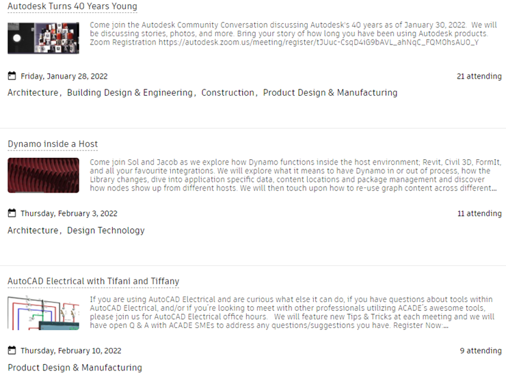 Autodesk Community Conversations for January & February 2022