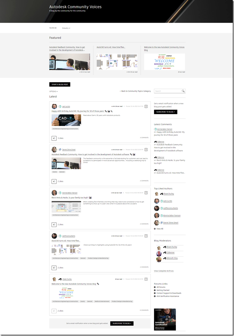 Autodesk Community Voices blog