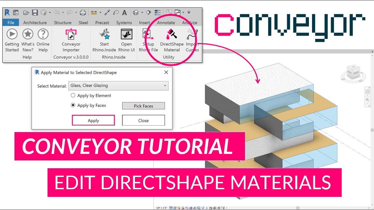 Direct Shape Revit Api Conveyor v3 Tutorial - Updating DirectShape Materials in Revit - Revit news