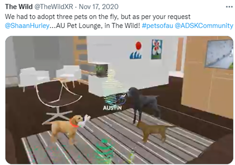 AU Pet Lounge in VR during AU 2020