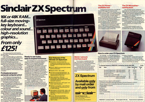 ZX Spectrum advert