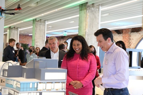 Mayor Breed checking out the NEST exhibit