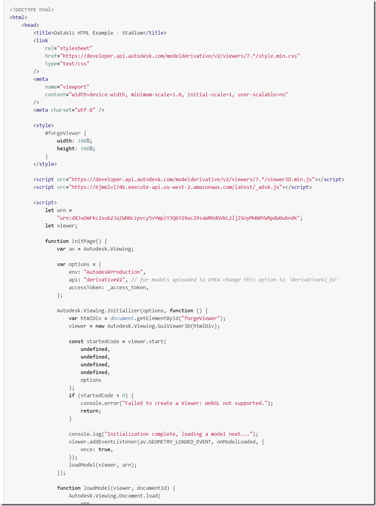 Forge platform data visualization code